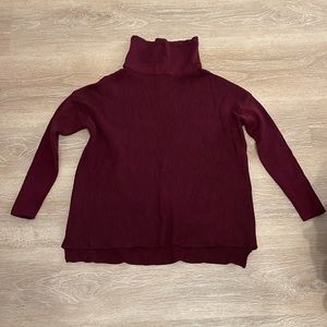 Burgundy stand collar sweater size M
